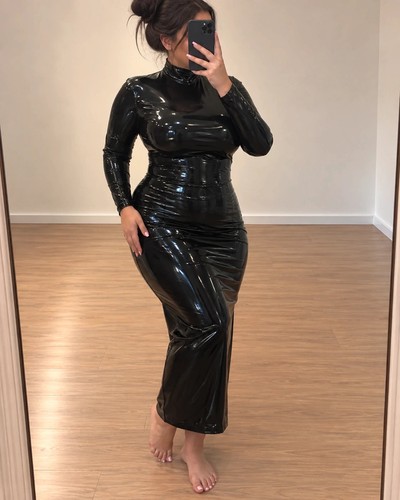 Lack maxi kleid - lack, maxi-kleid