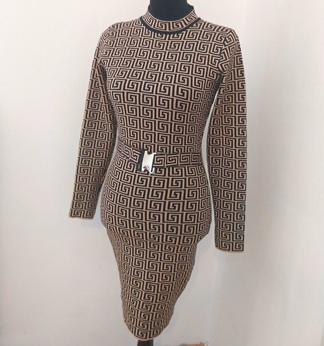Damen strickkleid midi - damen,