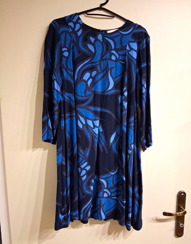Kleid blau schwarz - h&m,