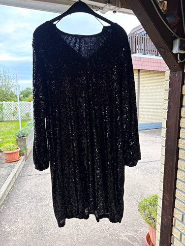 Damen paillettenkleid schwarz - damen,
