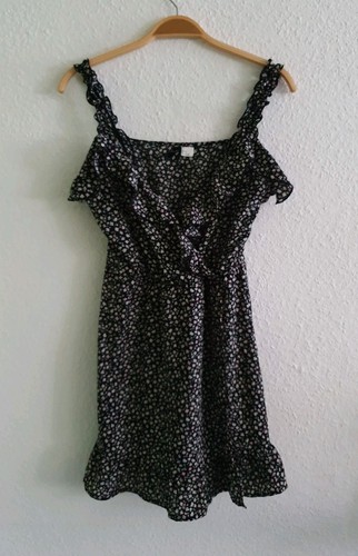 Kleid schwarz weiß rosa - h&m,