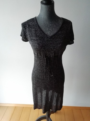 Strickkleid kurzarm schwarz - strickkleid,