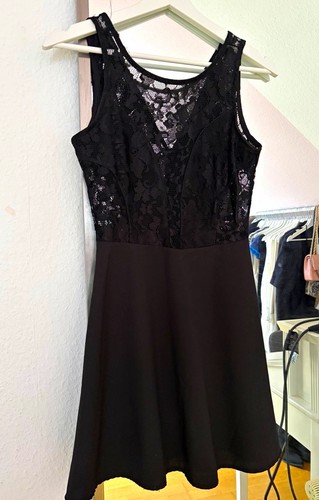 Damen kleid schwarz linie - kleid,