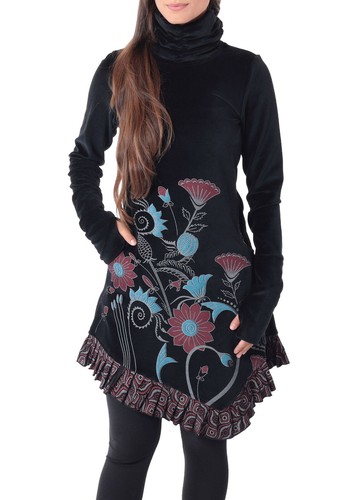 Purewonder kleid aus samt - aus, mit