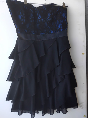 Cocktailkleid schwarz blau - cocktailkleid, schwarz/blau