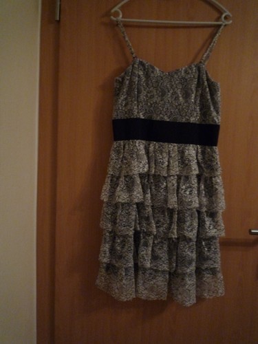 Kleid weiß schwarz mit - kleid, weiß-schwarz