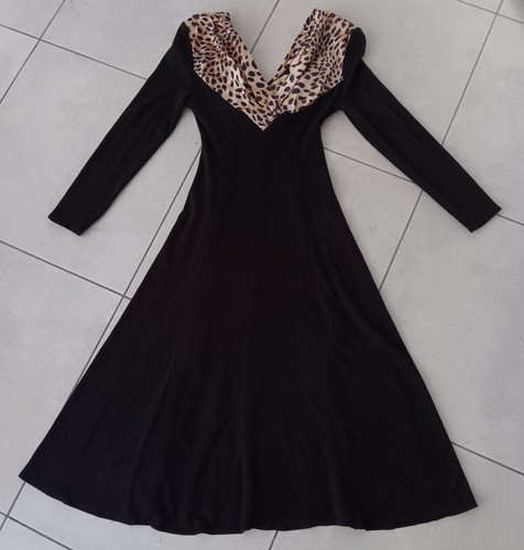 Damenkleid midi schwarz mit - damenkleid, schwarz,