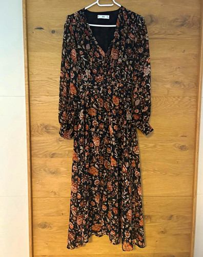 Mng midikleid midi schwarz - midi,